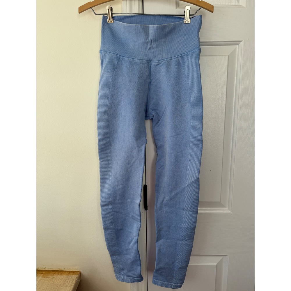 AE OFFLINE Seamless Ribbed High Waisted Leggings Light Blue Size S P